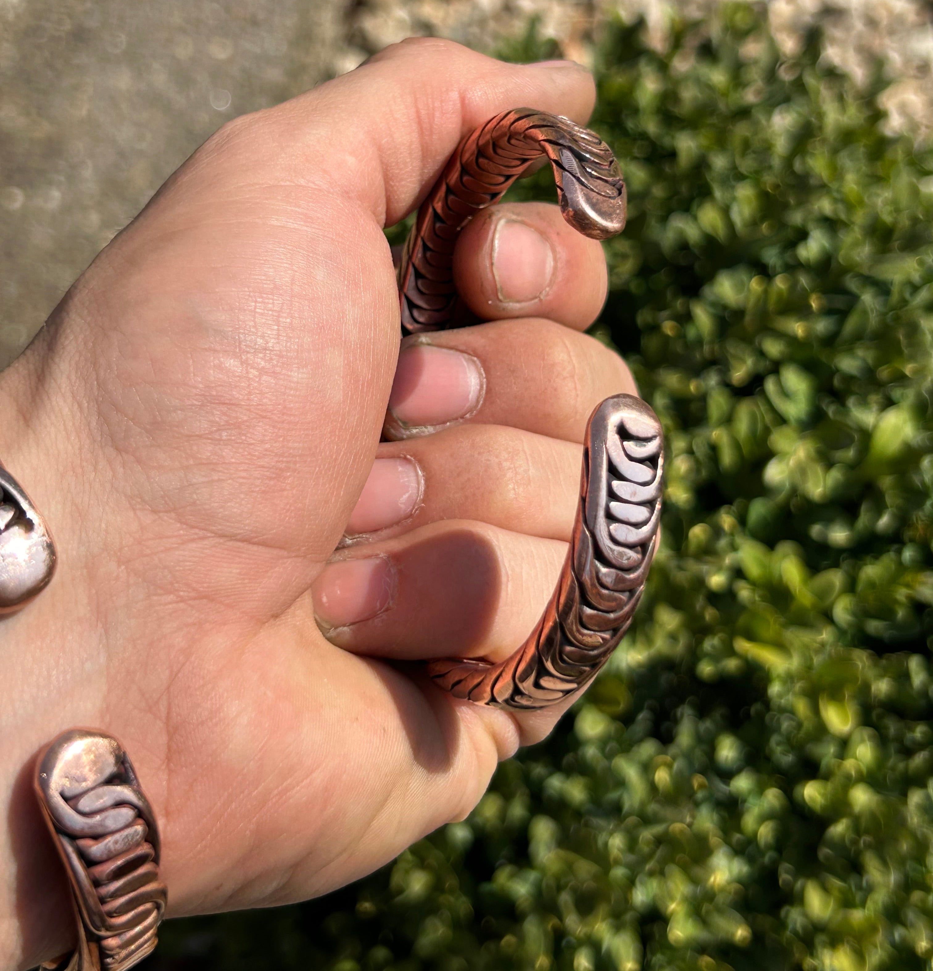 Snake Belly Braid: Pure Copper Bracelet // Cuff