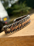The Kings Cuff: Pure Copper, bronze and stainless steel barbed weave