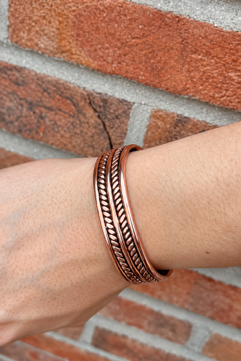 Pure copper Twisted Spine Roman Cuff