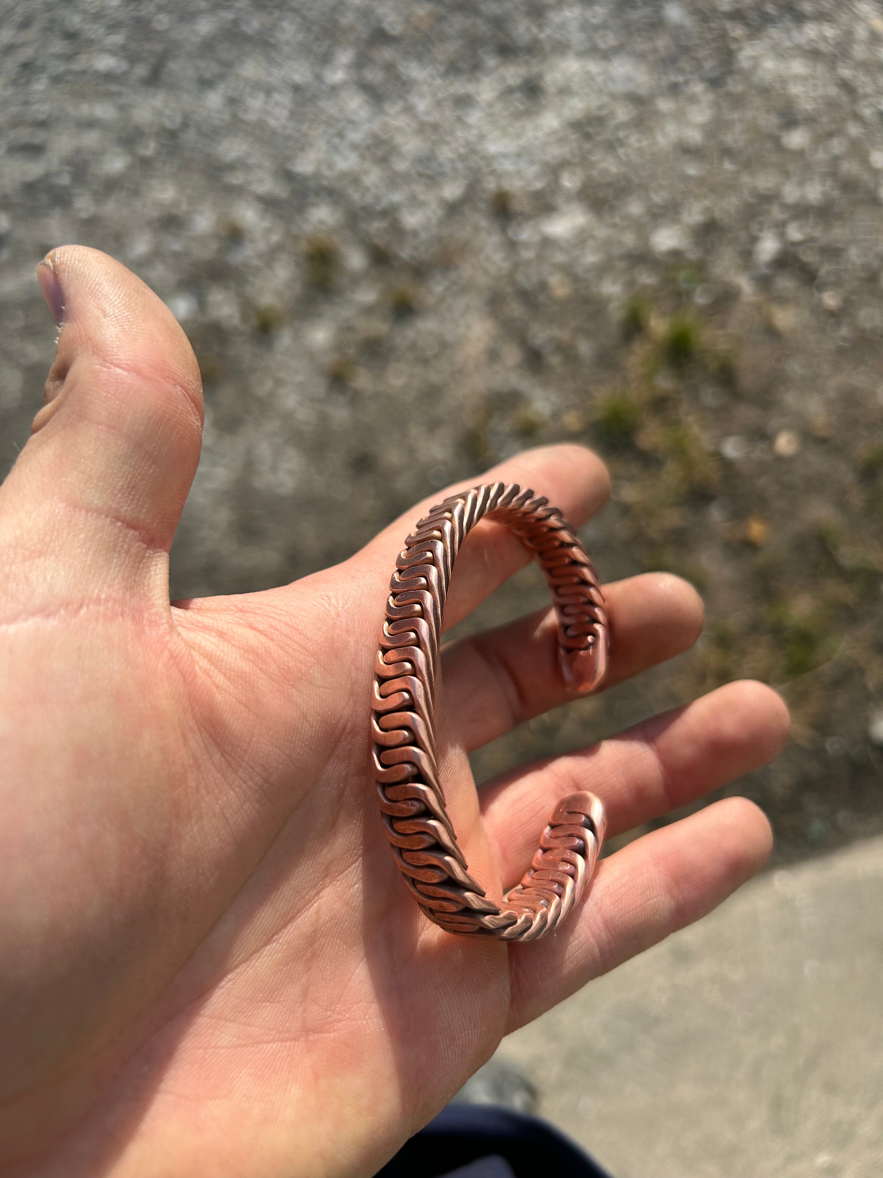 Zipper Braid: Pure Copper Bracelet // Cuff