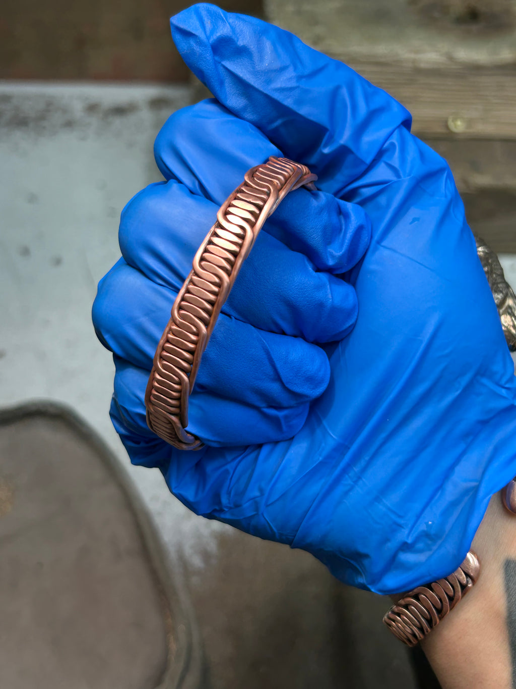 Barbed Wire Braid: Pure Copper Bracelets // Cuff