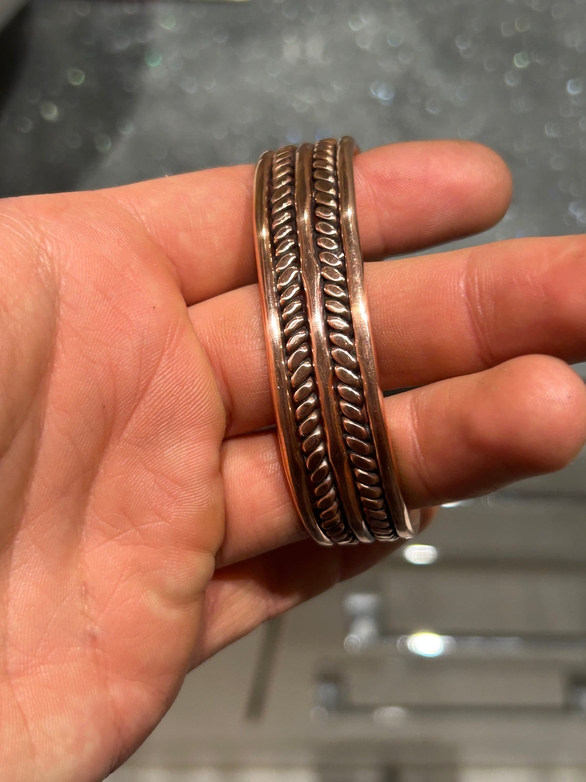 Pure copper Twisted Spine Roman Cuff