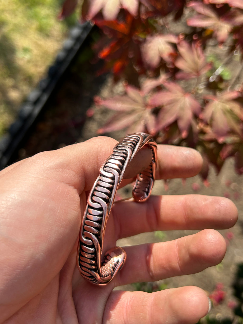 Barbed Wire Braid: Pure Copper Bracelets // Cuff