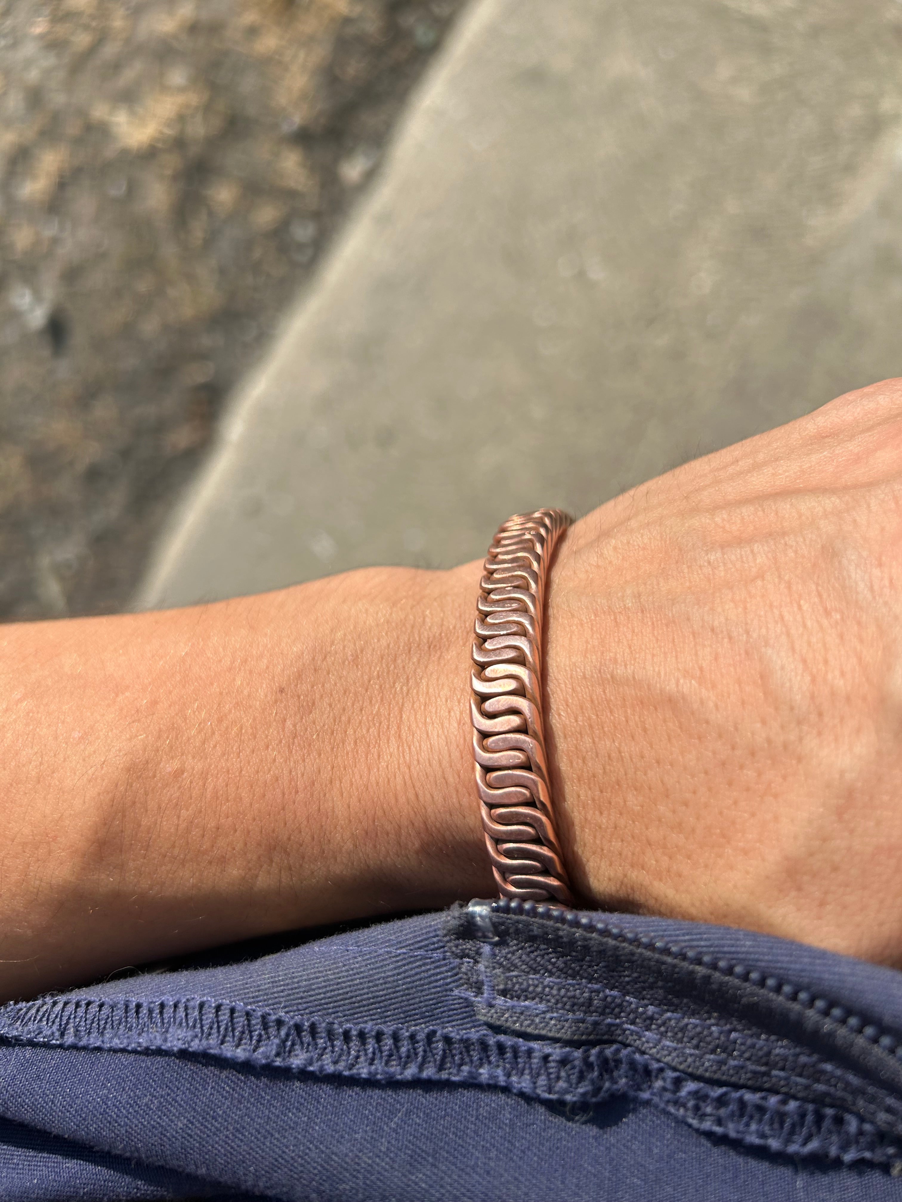 Zipper Braid: Pure Copper Bracelet // Cuff
