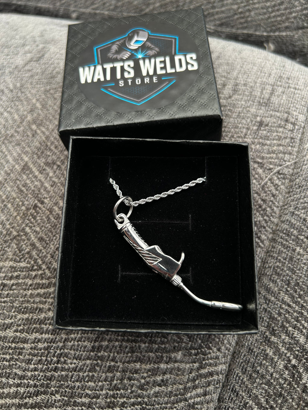 Stainless Steel MIG Torch Pendant with Necklace