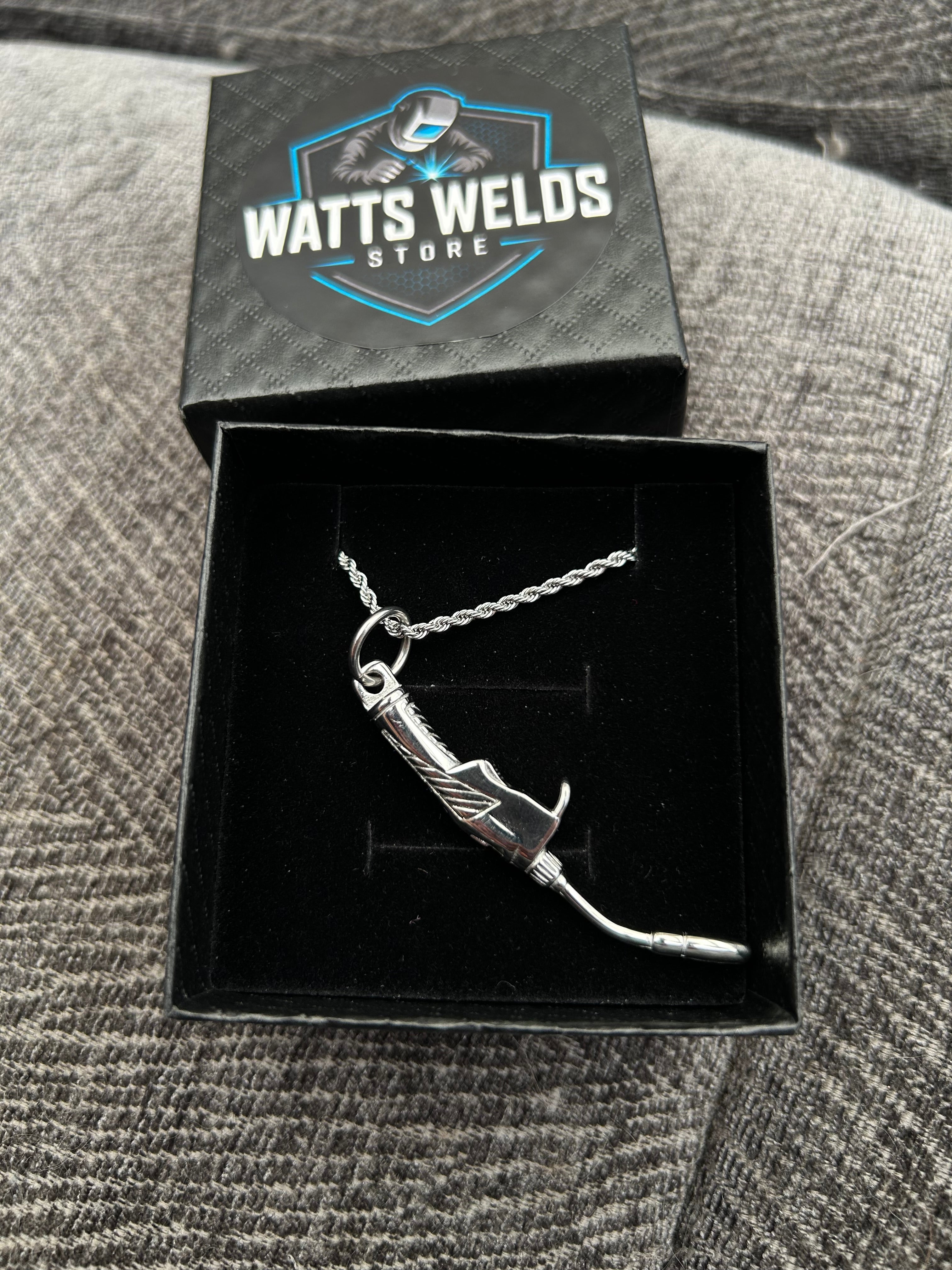 Stainless Steel MIG Torch Pendant with Necklace