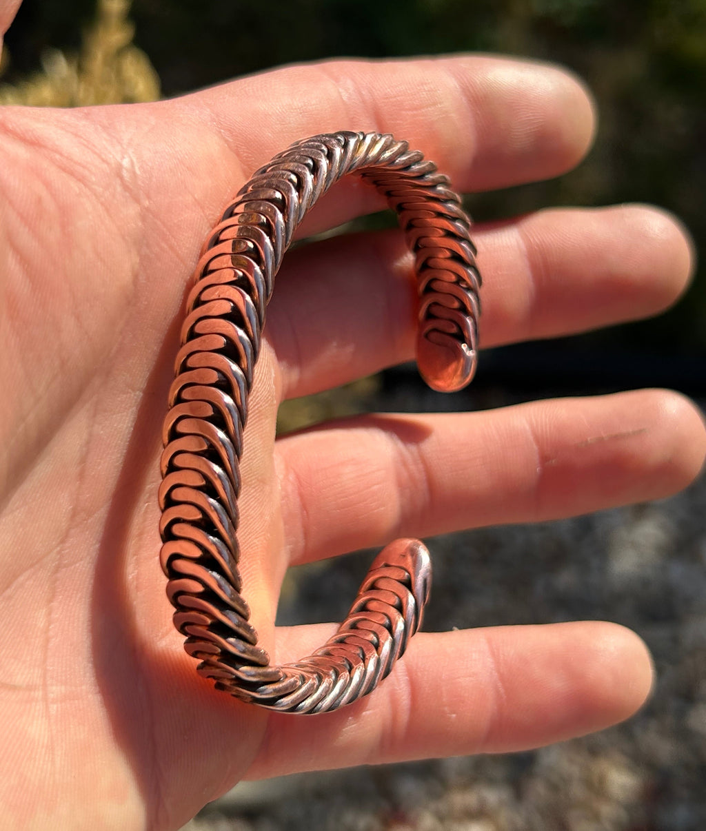 Snake Belly Braid: Pure Copper Bracelet // Cuff