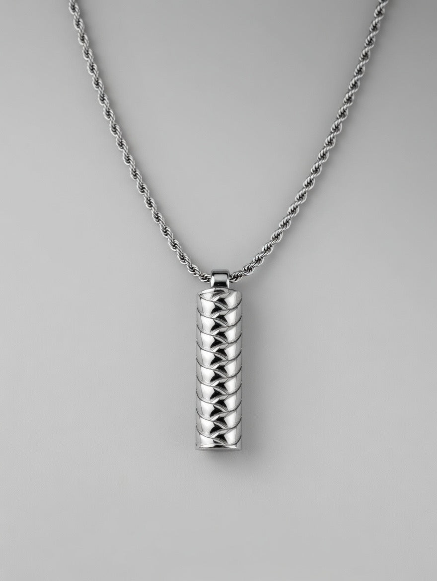Stainless Steel Welded Weave Pendent With Necklace
